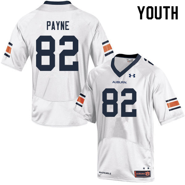 Youth Auburn Tigers #82 Cameron Payne White 2019 College Stitched Football Jersey